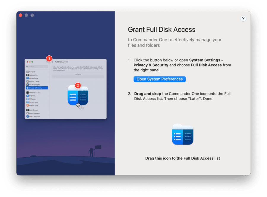 commander one permissions