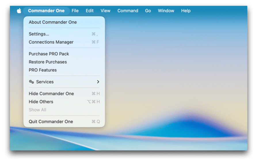 commander one sftp client settings