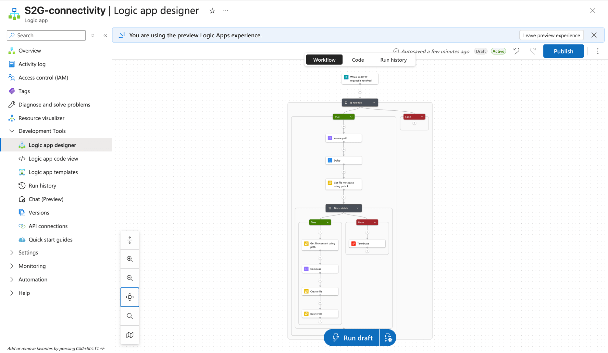 Low-code SFTP workflow automation azure logic apps
