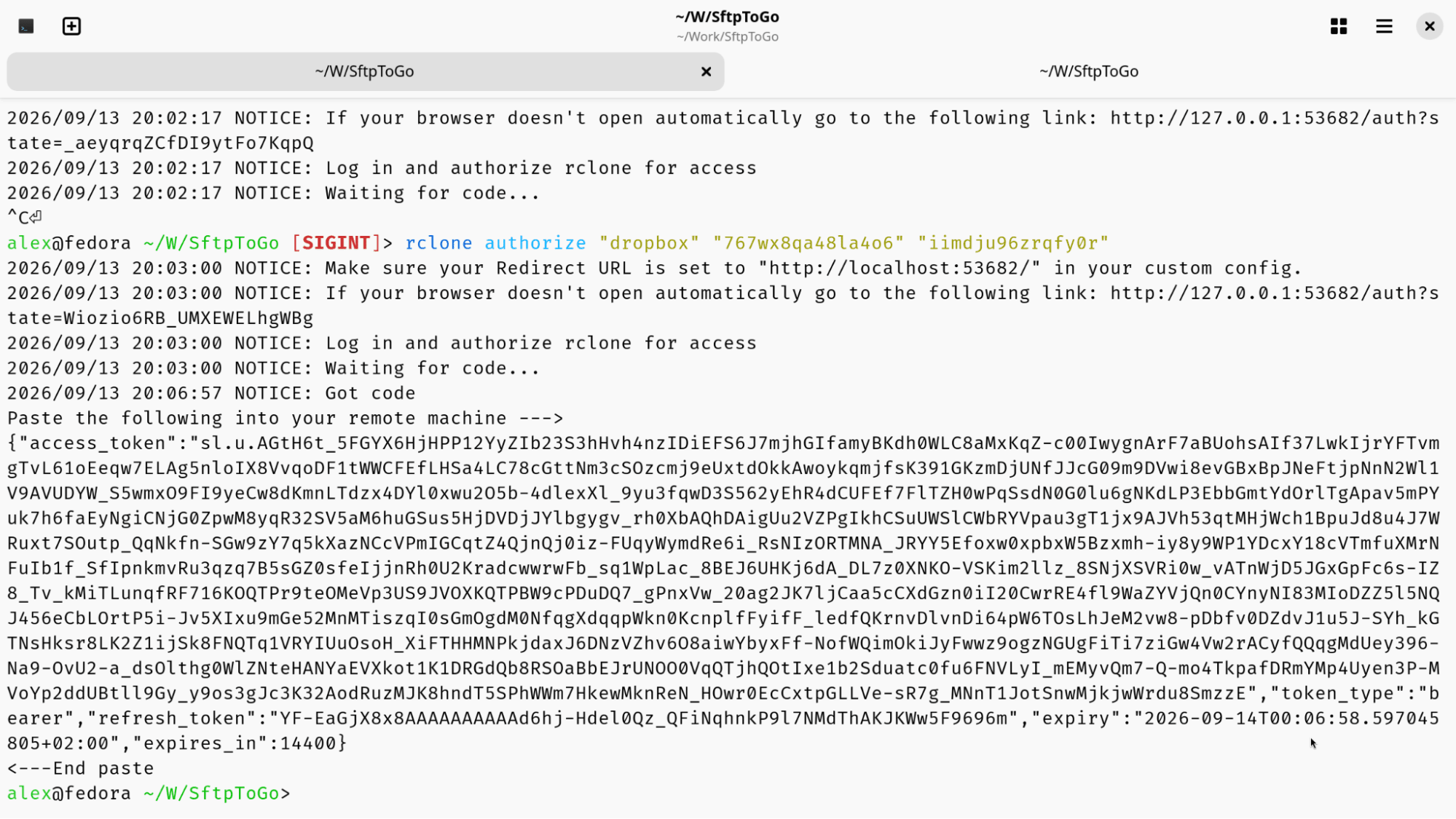 Connect Dropbox and SFTP remotes in rclone
