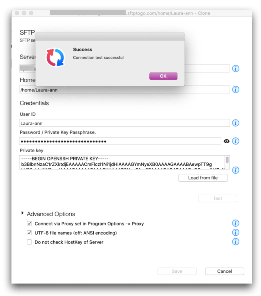 the best way to sync local mac to sftp