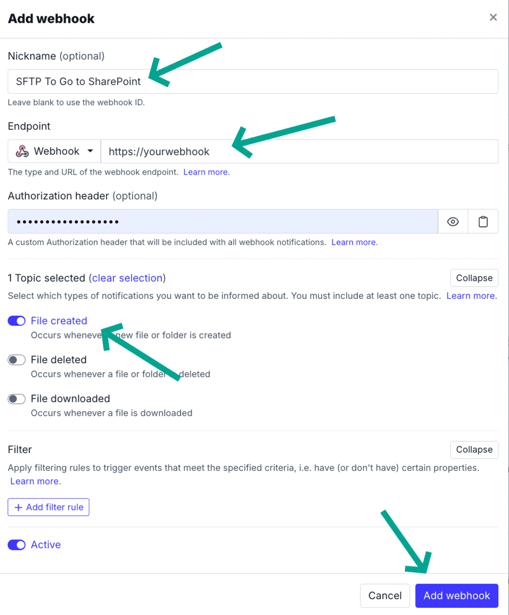 SharePoint SFTP workflow