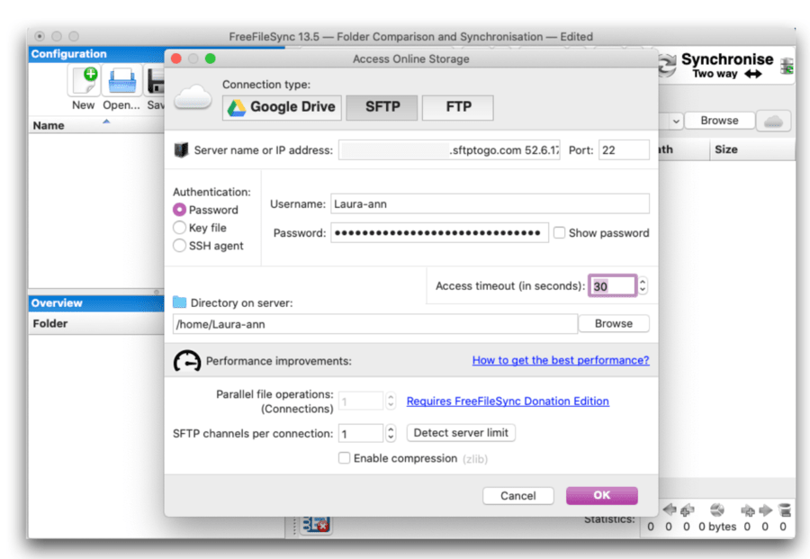 sftp mac sync setup