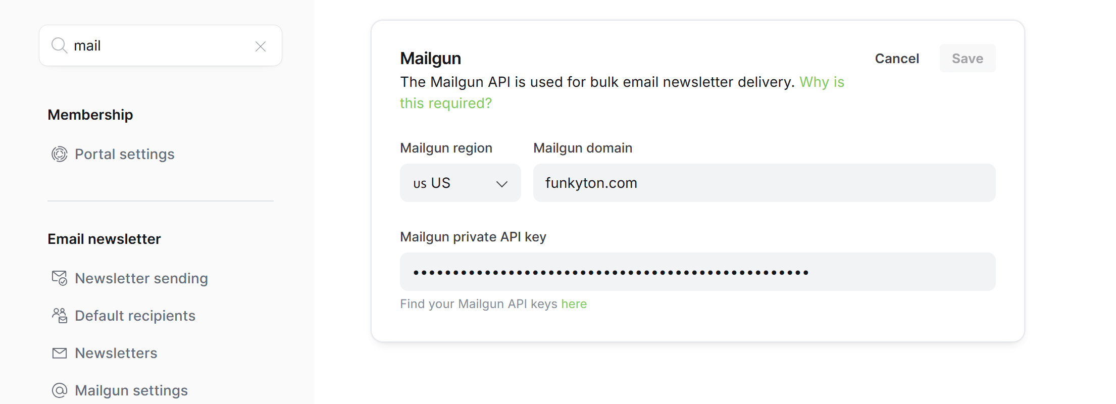 How to configure Mailgun in Ghost CMS