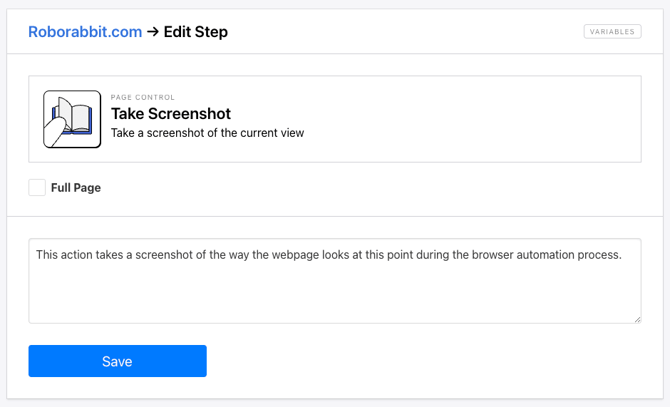 Screenshot of Roborabbit take screenshot action
