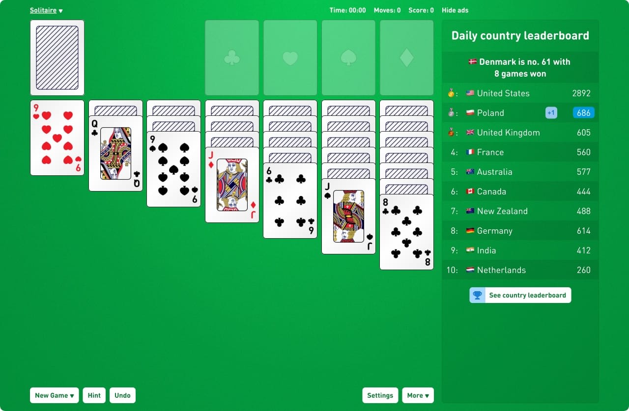 Play Solitaire vs. the World
