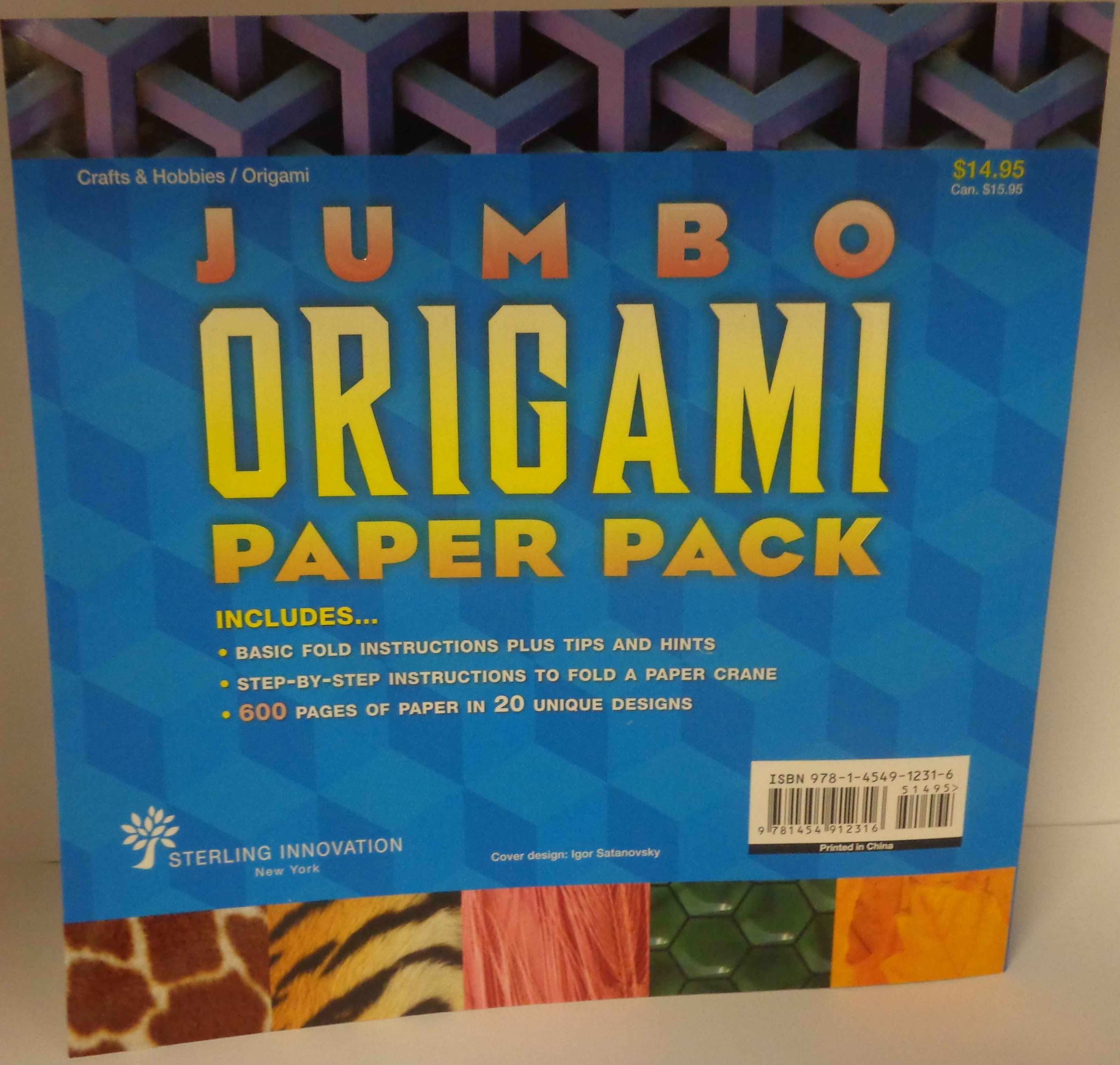 Jumbo Origami Paper Pack 600 Pages Of Origami Paper Plus - 