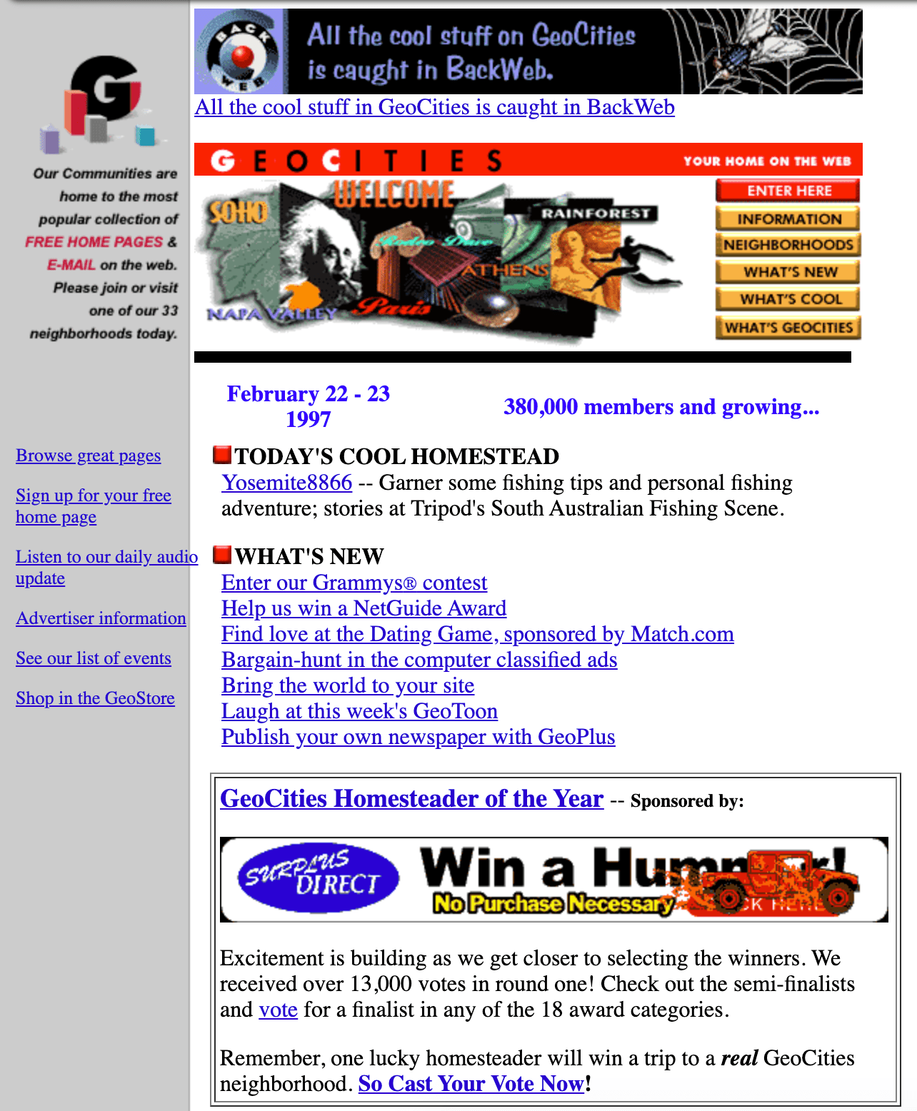 Geocities was an early web based user-generated content community 