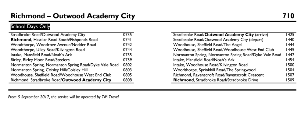 Academy Bus Outwood Academy City