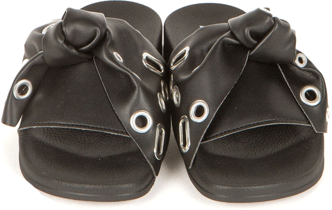 McQ Alexander McQueen: Eyelet Sandals - Black | Influence U