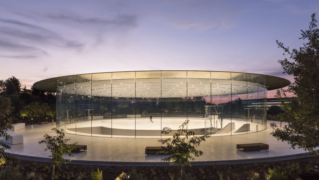Exterior view of the Steve Jobs Theater