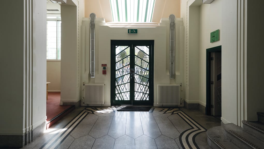 Interior view of a door in the Hoover Building