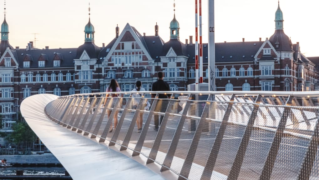 从Lille Langebro桥的边缘外观
