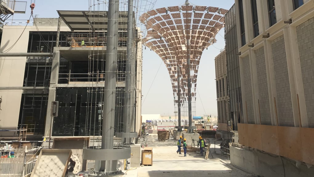 Exterior view at ground level of Expo 2020 Dubai