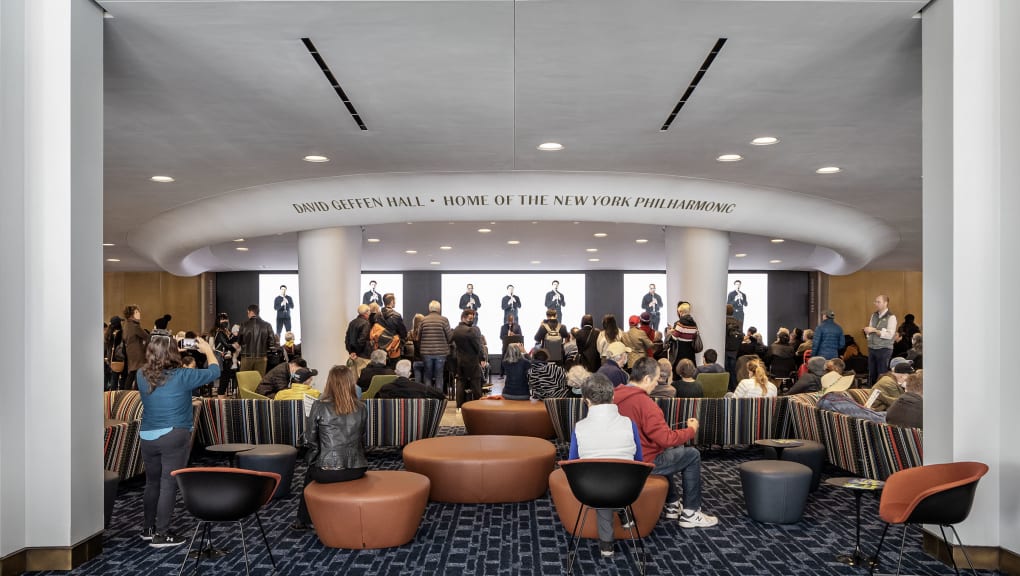 Lobby of David Geffen Hall Renovation, Lincoln Center. Copyright Michael Moran