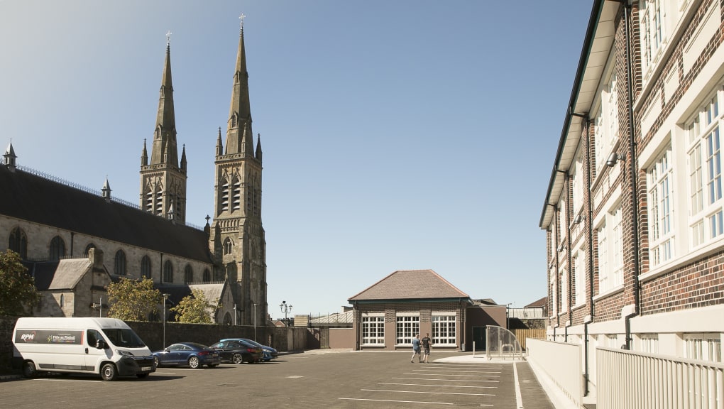 Rear carpark of St Comgall’s Community Hub