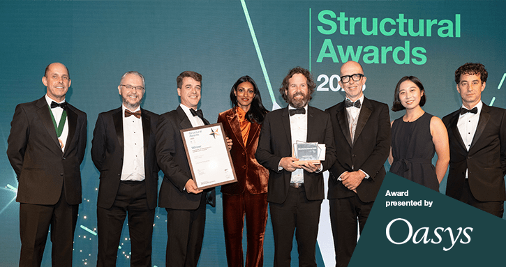 Cody Dock Rolling Bridge wins at 2023 Structural Awards receives award from Peter Debney – Oasys 