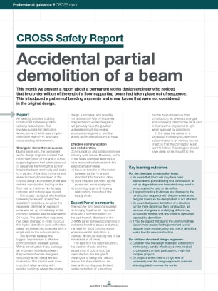 CROSS Safety Report: Accidental partial demolition of a beam