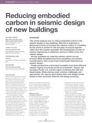 Reducing embodied carbon in seismic design of new buildings