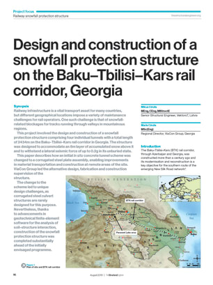 设计和施工的降雪保护tructure on the Baku-Tbilisi-Kars rail corridor, Georgia