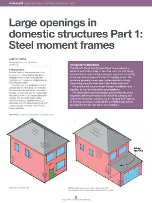 Large openings in domestic structures. Part 1: Steel moment frames