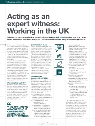 Acting as an expert witness: Working in the UK