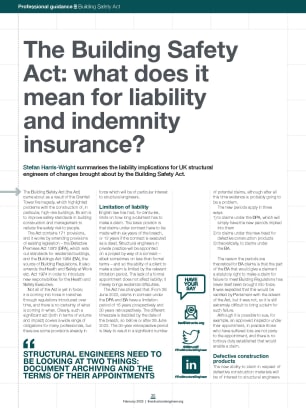 The Building Safety Act: what does it mean for liability and indemnity insurance?