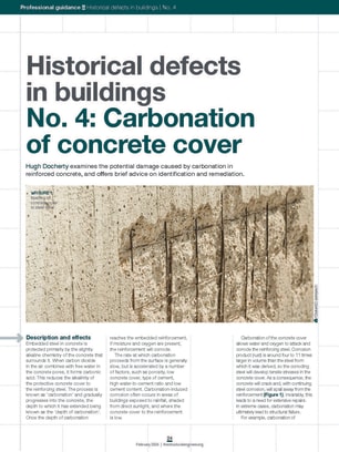 Historical defects in buildings – No. 4: Carbonation of concrete cover