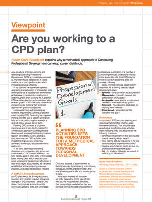 Viewpoint: Are you working to a CPD plan?