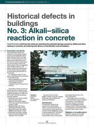 Historical defects in buildings – No. 3: Alkali–silica reaction in concrete