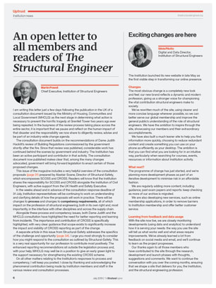 An open letter to all members and readers of The Structural Engineer