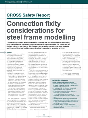 CROSS Safety Report: Connection fixity considerations for steel frame modelling