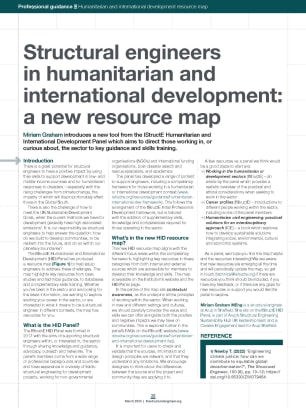 Structural engineers in humanitarian and international development: a new resource map