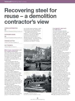 Recovering steel for reuse – a demolition contractor's view