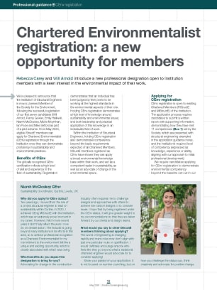 Chartered Environmentalist registration: a new opportunity for members