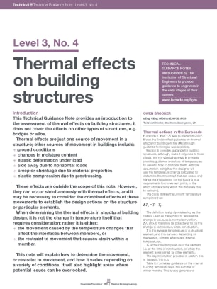 Technical Guidance Note (Level 3, No. 4): Thermal effects on building structures