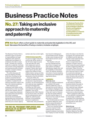 Business Practice Note No. 27: Taking an inclusive approach to maternity and paternity