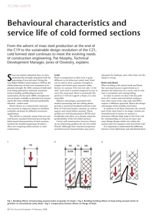 Behavioural characteristics and service life of cold formed sections