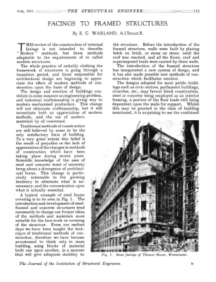Facings to Framed Structures