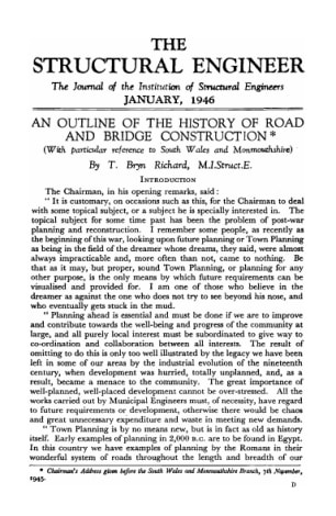 An Outline of the History of Road and Bridge Construction. (With particular reference to South Wales