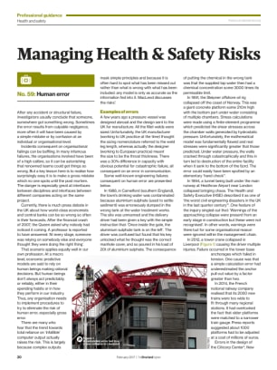 Managing Health & Safety Risks (No. 59): Human error