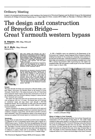 The Design and Construction of Breydon Bridge - Great Yarmouth Western Bypass