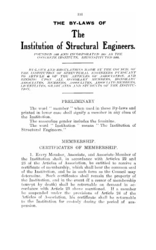 The by-laws of the Institution of Structural Engineers