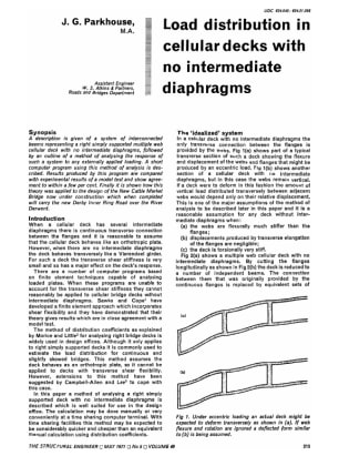 Load Distribution in Cellular Decks with no Intermediate Diaghragms