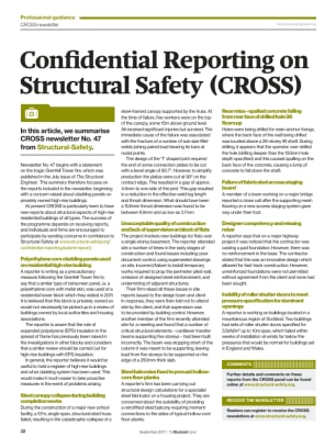 Confidential Reporting on Structural Safety (CROSS) - Newsletter No. 47