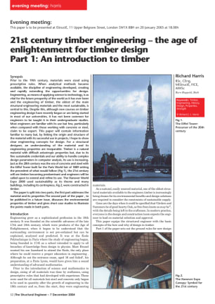 21st Century timber engineering - the age of enlightenment for timber design: part 1: an introductio