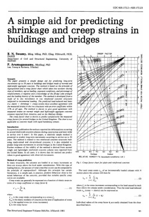 A Simple Aid for Predicting Shrinkage and Creep Strains in Buildings and Bridges