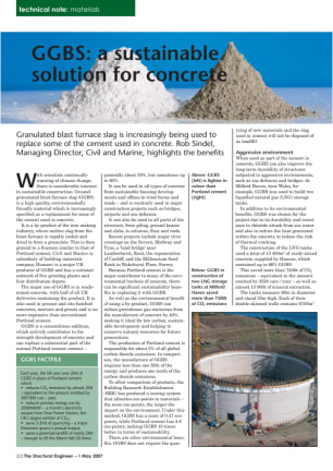 Technical note: GGBS: a sustainable solution for concrete
