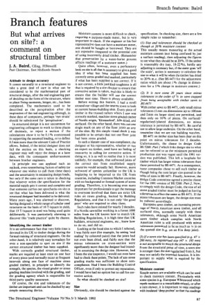 But What Arrives On Site?: a Comment on Structural Timber