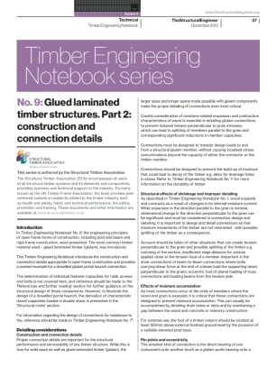 Timber Engineering Notebook No. 9: Glued laminated timber structures (part 2)